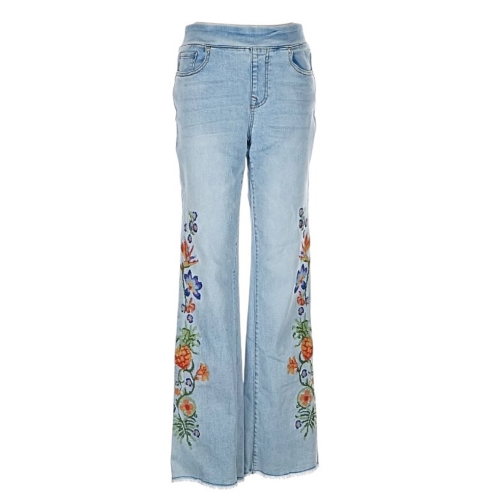 DG2 by Diane Gilman New Classic Stretch Pull on Embroidered Jeans